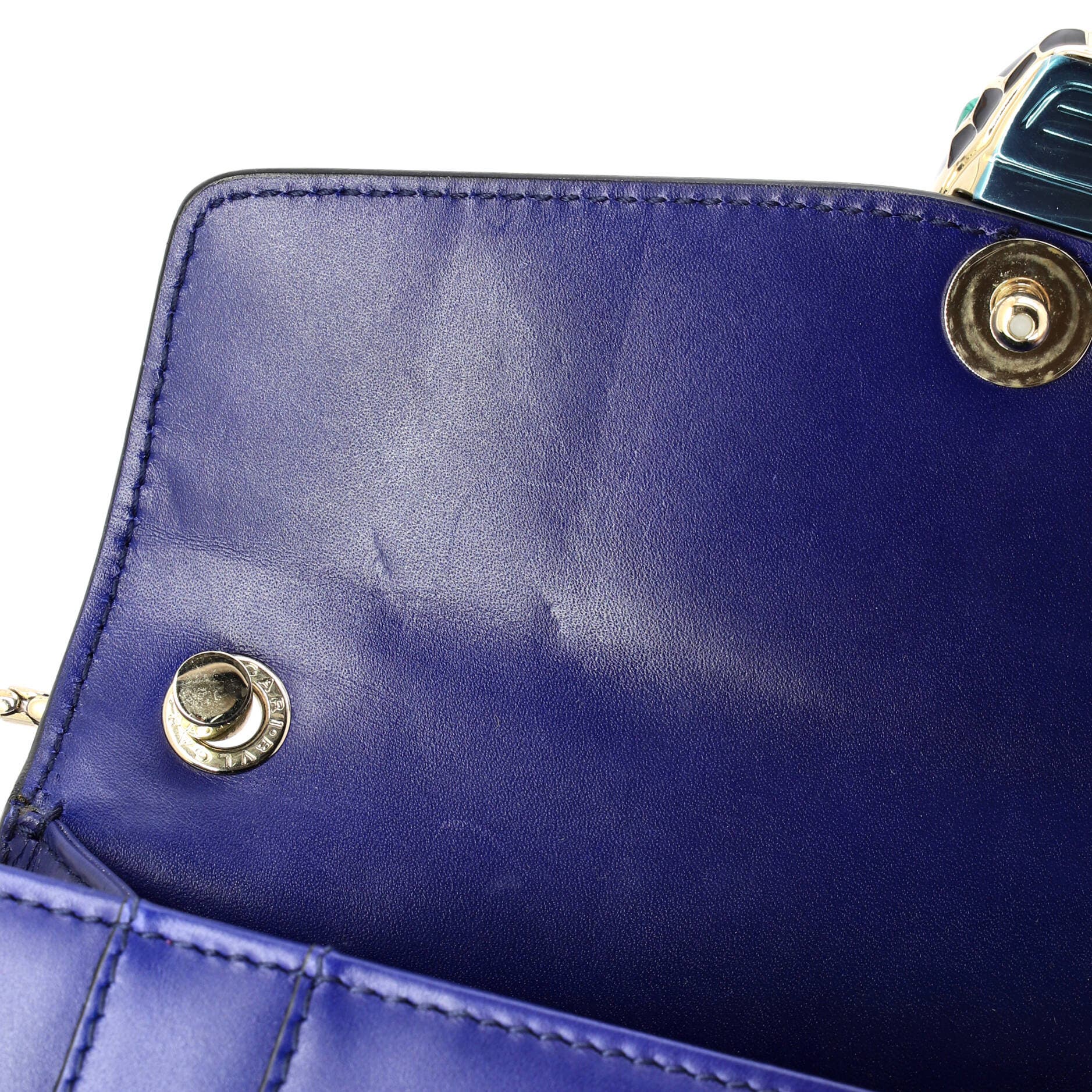 Serpenti Forever Square Shoulder Bag Leather Small, Alternate, color, Blue