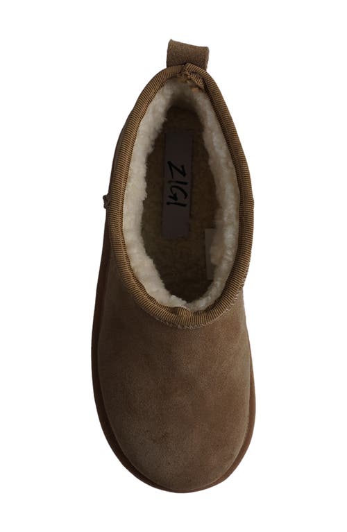 Zigi Bliss Faux Shearling Platform Bootie In White/cocoa