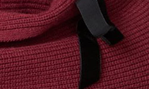 Blu Pepper Velvet Bow Sleeve Sweater In Burgundy