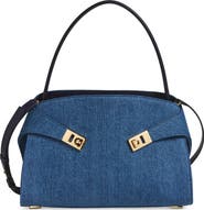 FERRAGAMO Small Hug Denim Shoulder Bag