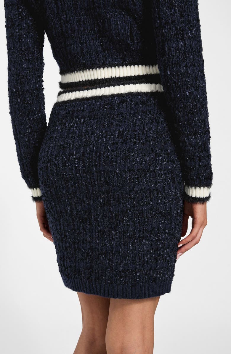 GUESS Aomori Tape Yarn Pencil Sweater Skirt, Alternate, color, Navy