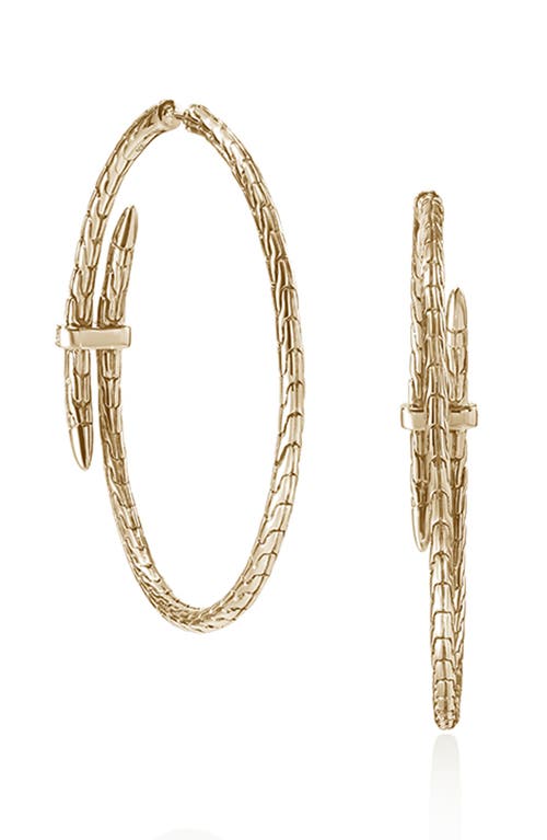 John Hardy Spear Diamond Bypass Hoop Earrings In Gold