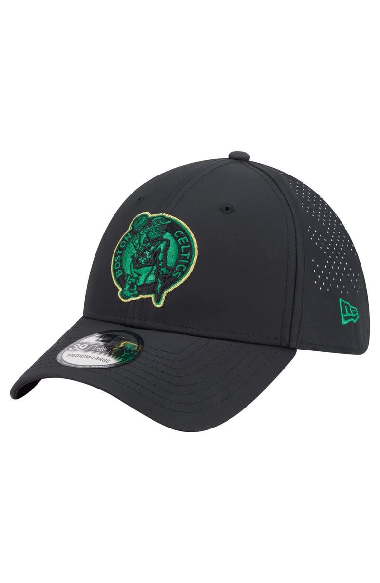New Era Men's New Era Black Boston Celtics Night 39THIRTY Flex Hat, Main, color, Black