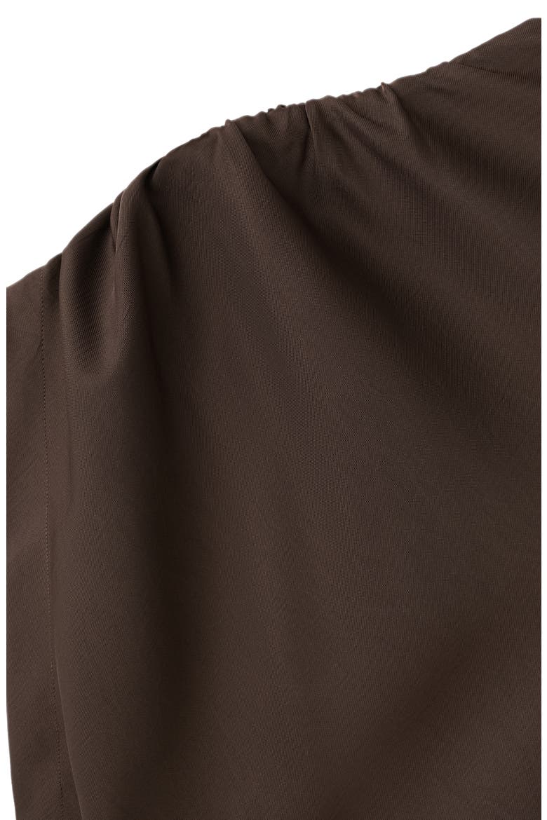 Side Ruched Asymmetric Dress, Alternate, color, BROWN
