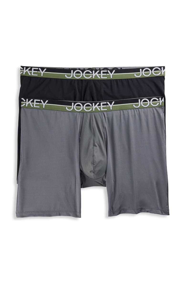 Jockey Big & Tall 2-pk Infinite Cool Performance Microfiber Boxer Briefs, Main, color, Grey Multi
