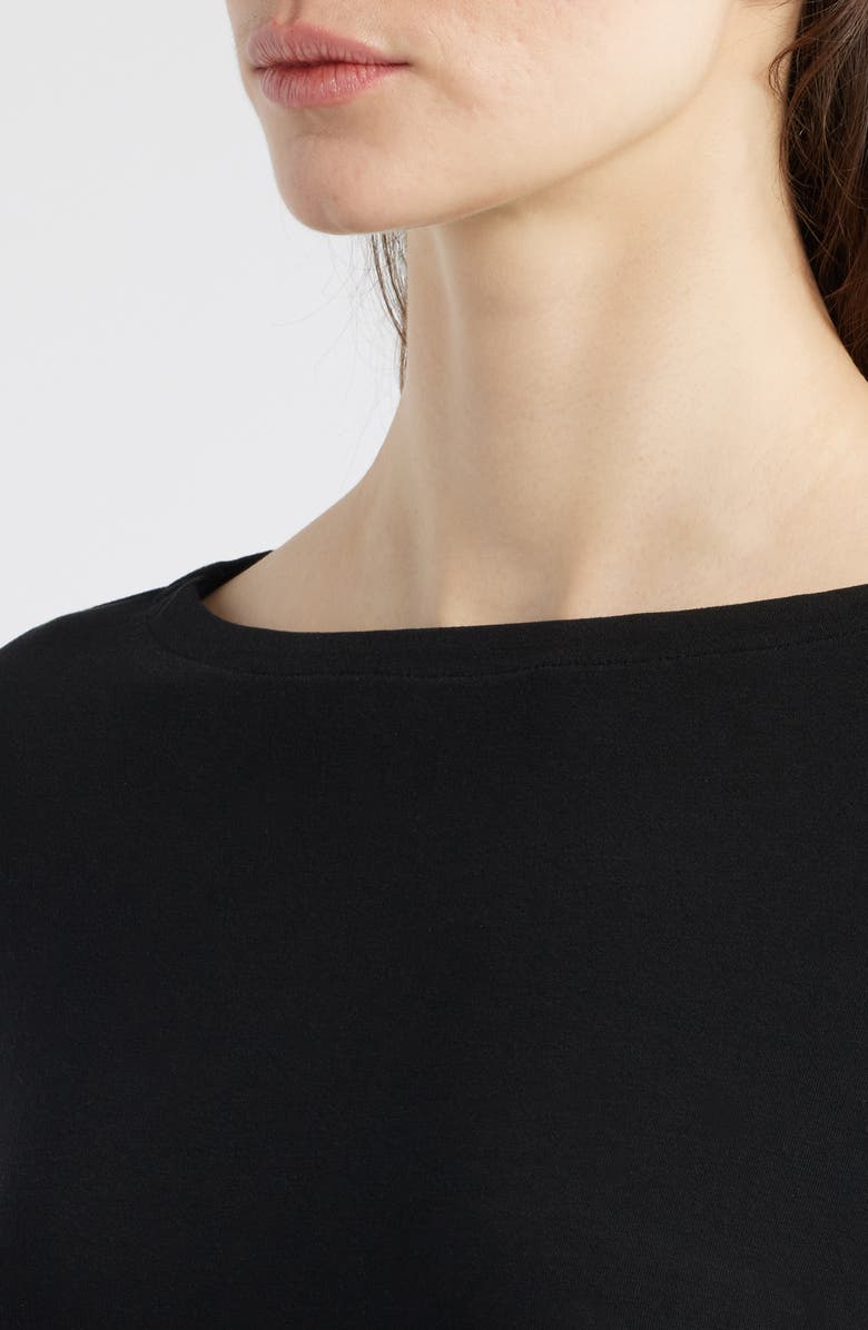 Eileen Fisher Bateau Neck Top, Alternate, color, Black