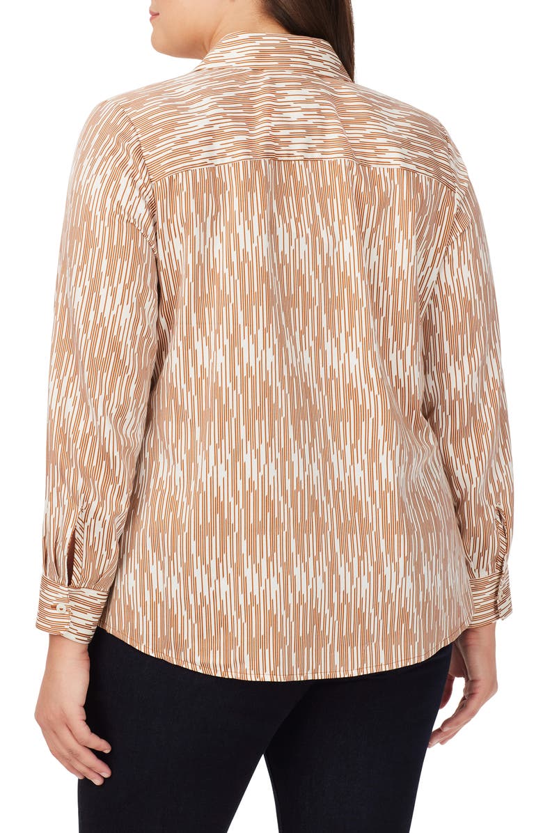 Foxcroft Ava Print Blouse, Alternate, color, Ivory Multi