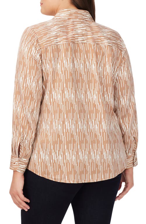 Foxcroft Ava Print Blouse In Ivory Multi