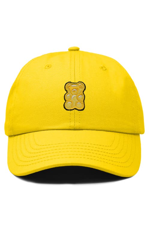 Dalix Yellow Gummy Embroidered Dad Cap In Gold