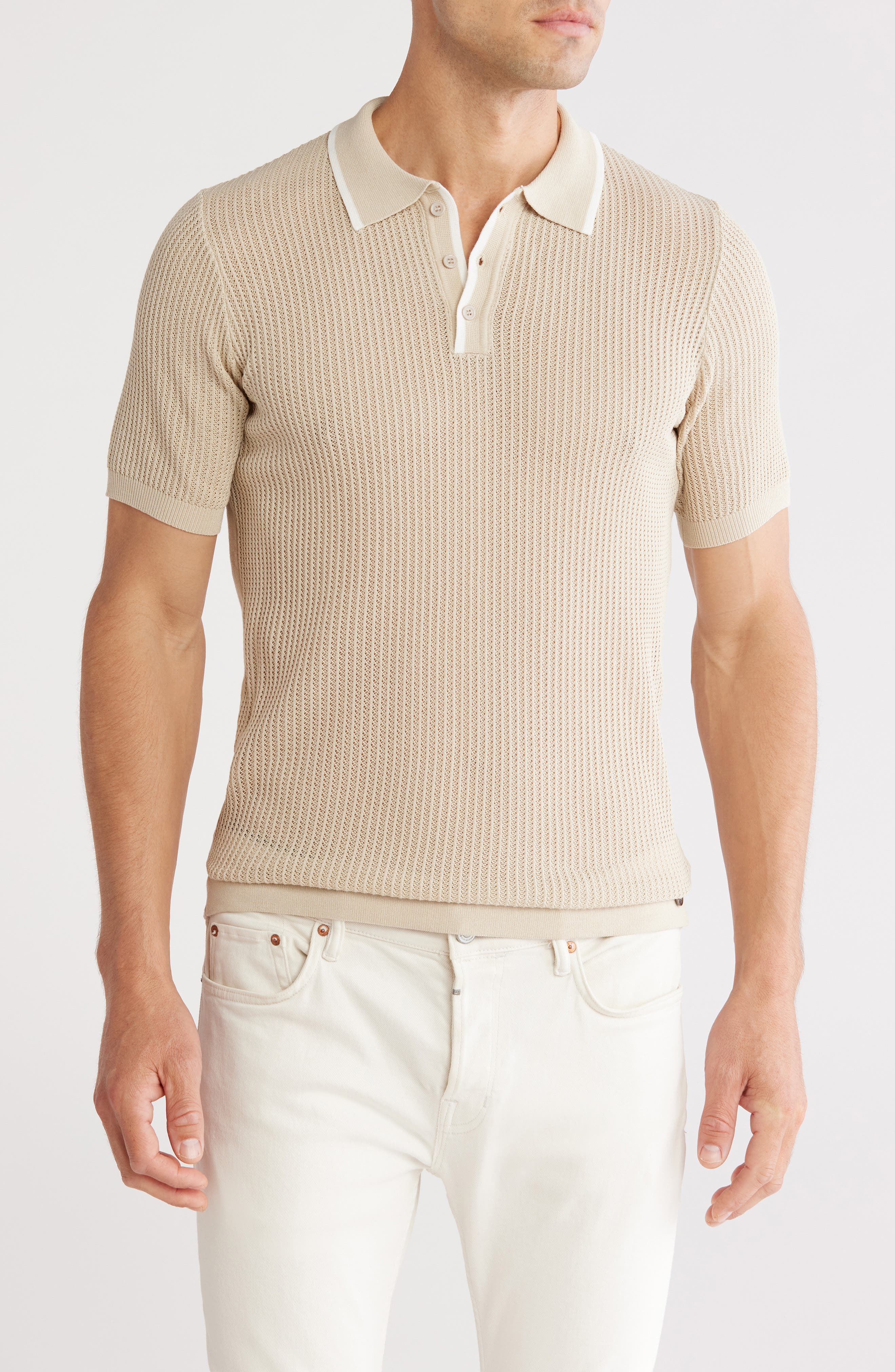 Johnny Collar Sweater Knit Polo - image 5