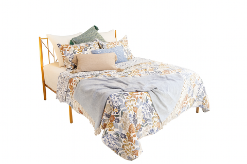 Delilah Spring Floral Cotton Quilt Set  - Reversible and Machine Washable
