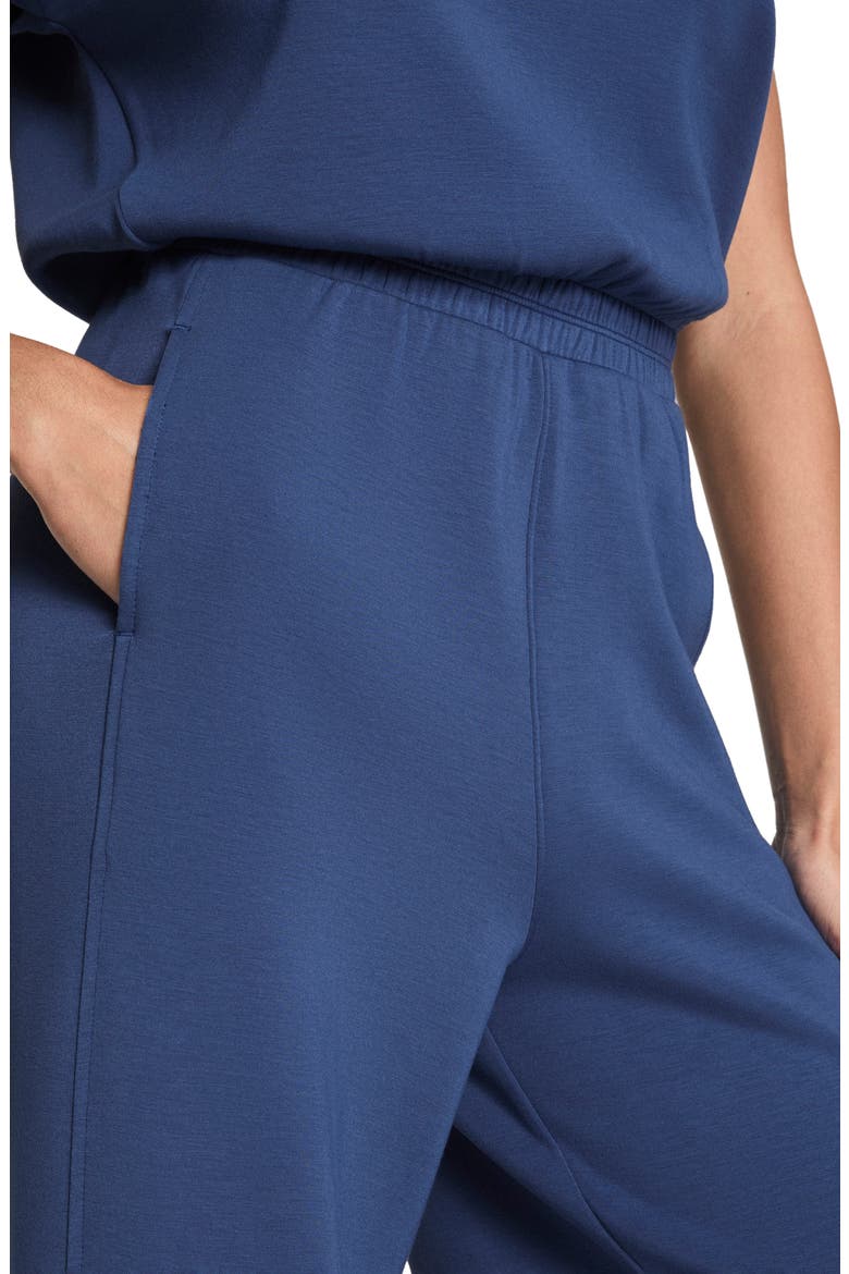 AirEssentials® Cap Sleeve UPF 50+ Cinched Jumpsuit, Alternate, color, FADED INDIGO