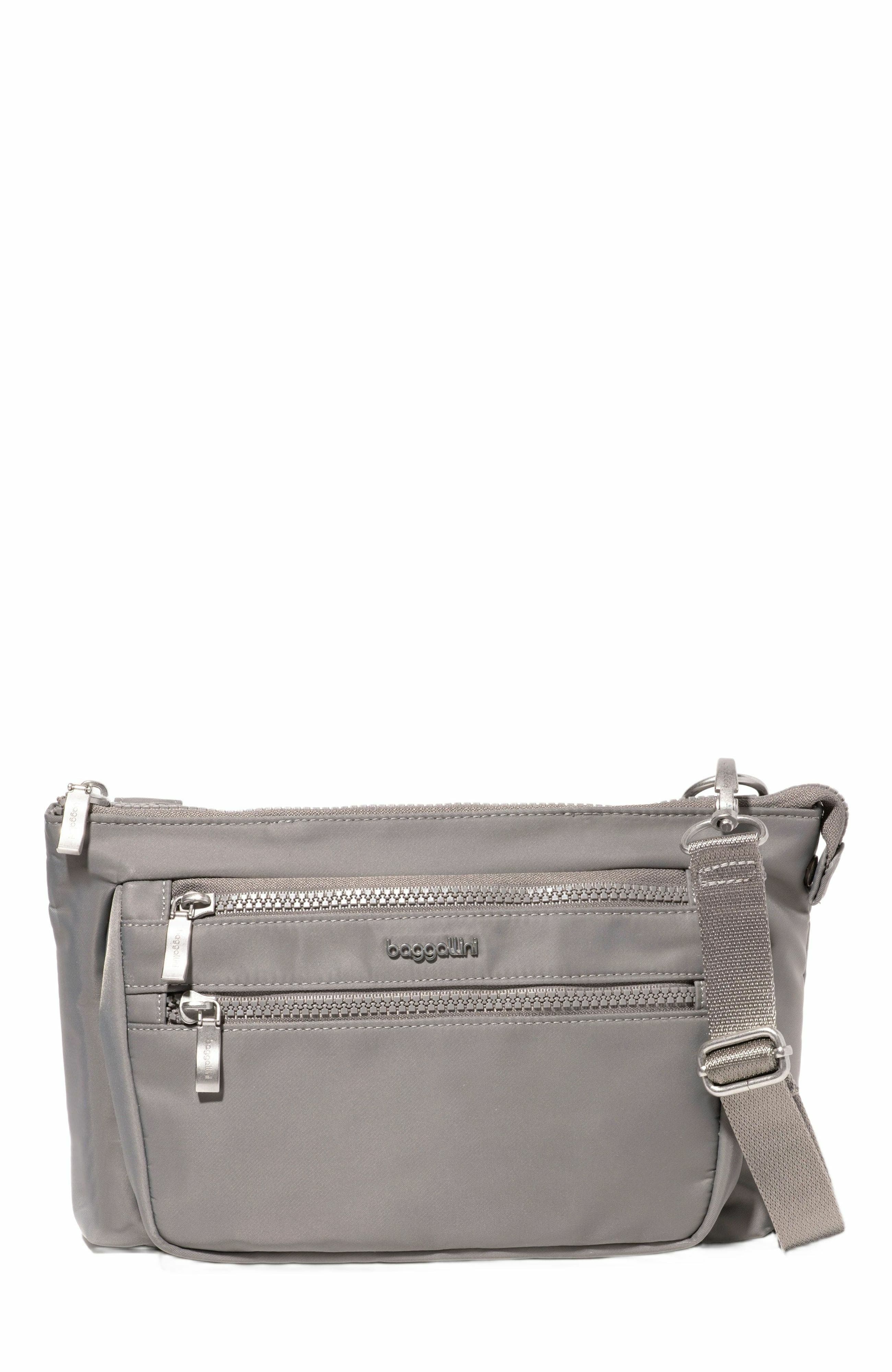 BAGGALLINI Pocket Belt Bag Convertible Crossbody Waist Pack, Main, color, Steel Grey Twill