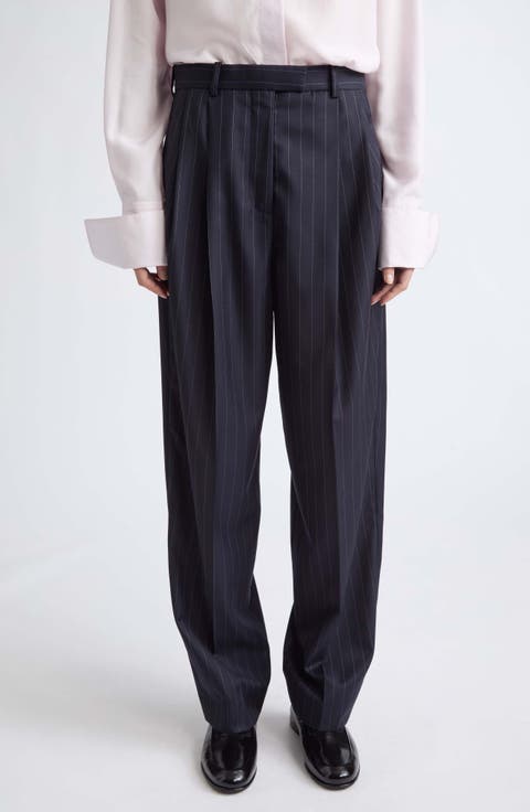 Double Pleat Wool Trousers