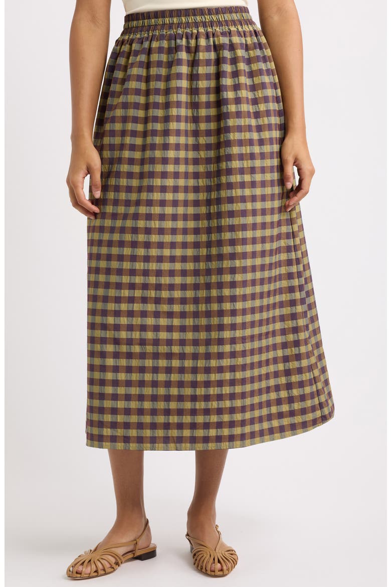 Dax Check Midi Skirt, Main, color, TAPENADE CHECK