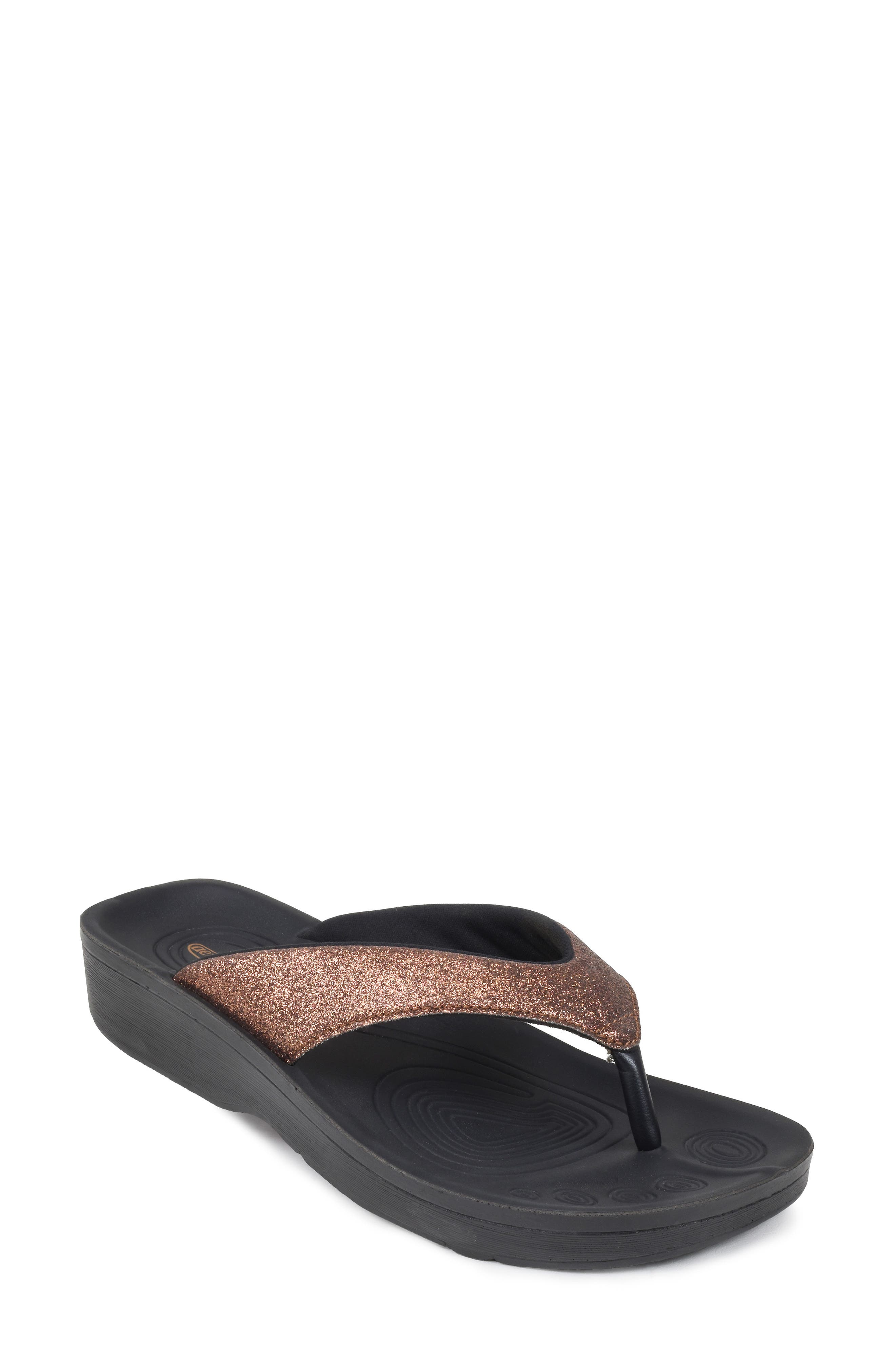 Crystal Mist Flip Flop, Main, color, BROWN