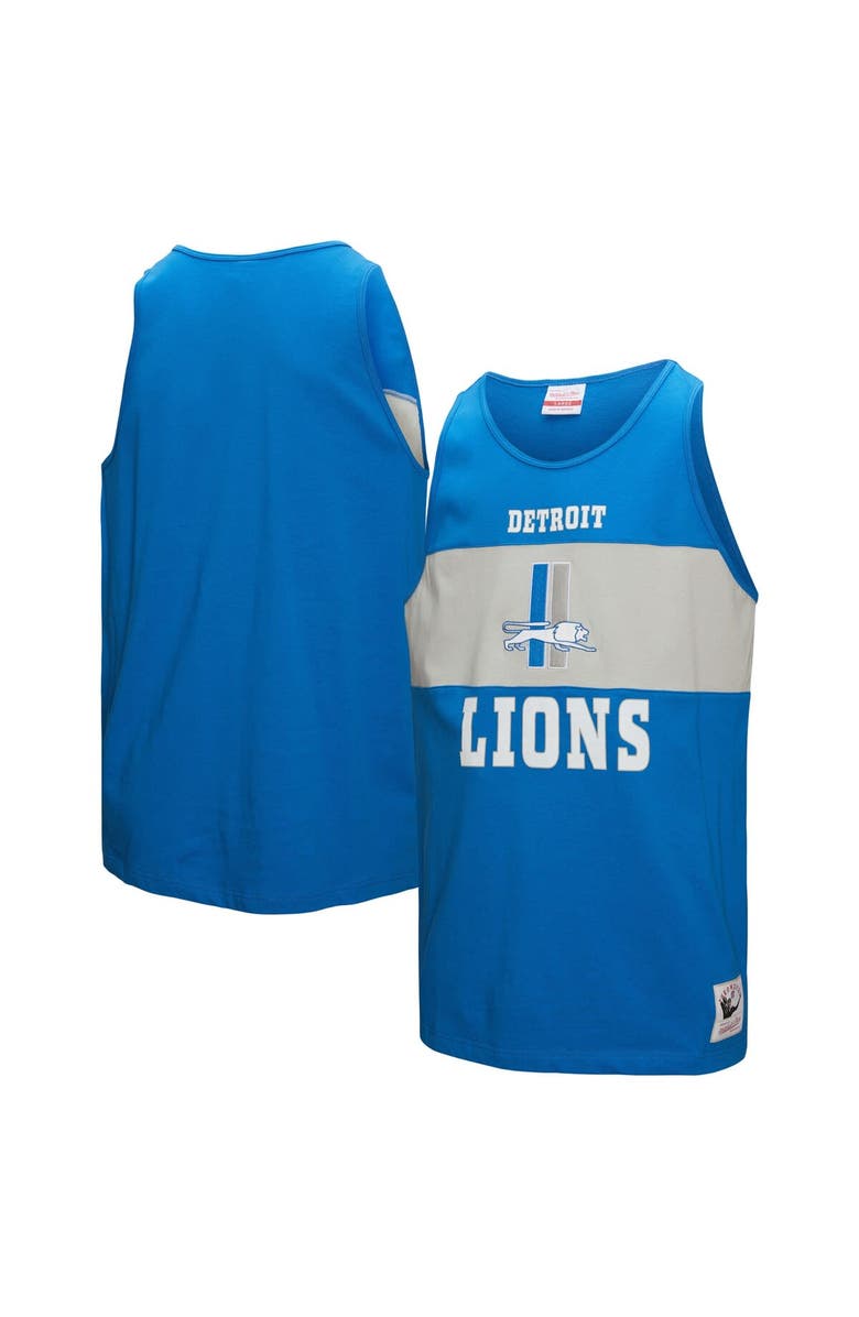 Mitchell & Ness Men's Mitchell & Ness Blue Detroit Lions Retro Colorblock Tank Top, Main, color, Blue