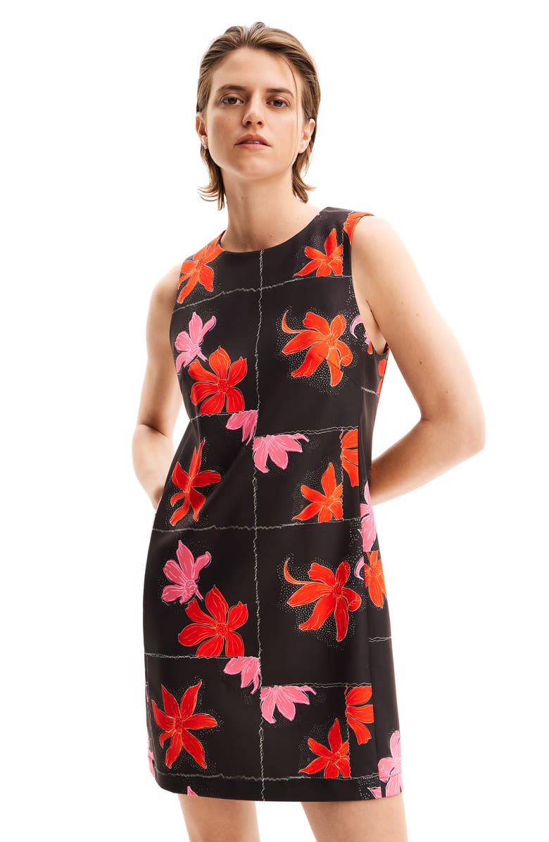 Desigual Floral Mini Pinafore Dress, Alternate, color,