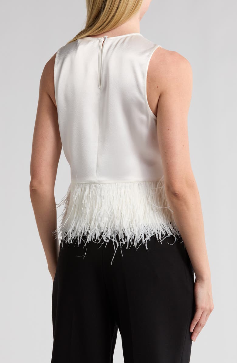 Cinq à Sept Charisse Feather Trim Top, Alternate, color,