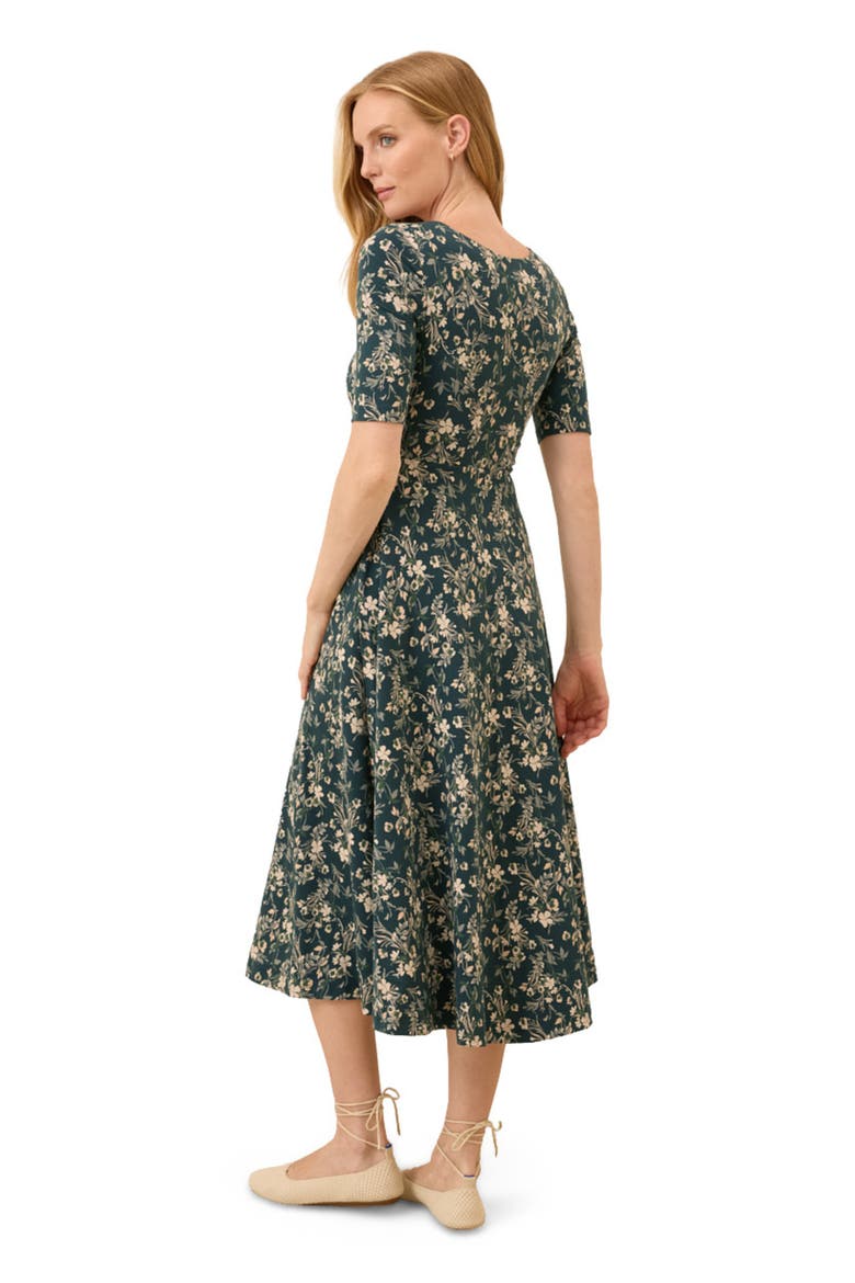 Fit & Flare Signature Scoop Dress Made With Organic Cotton, Alternate, color, Fjord Floral