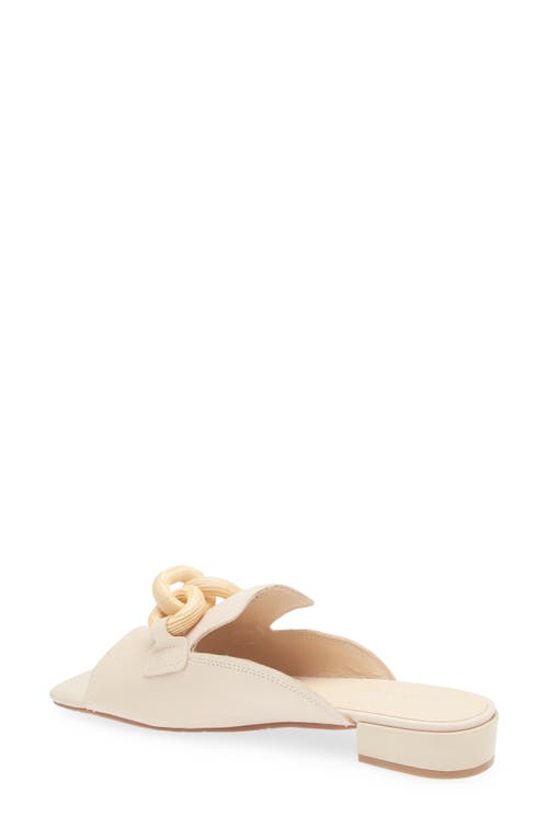 Chocolat Blu Bell Slide Sandal In White Sand Leather