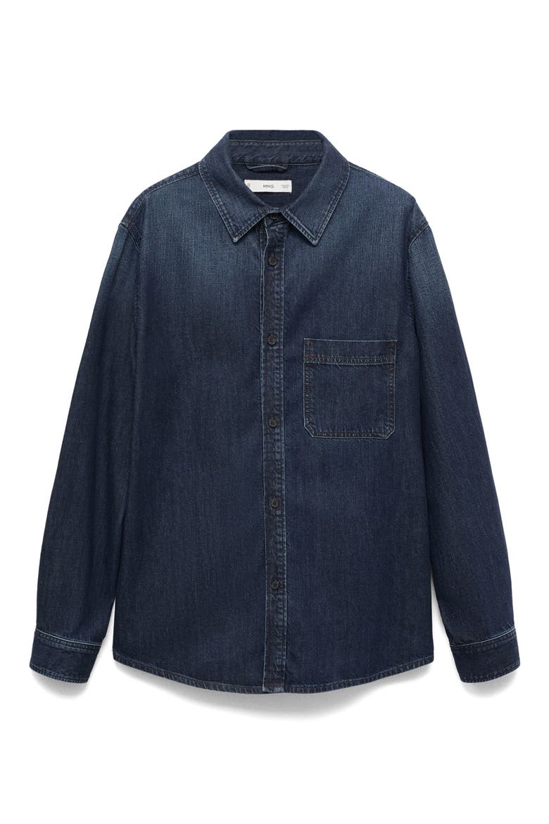 Denim Overshirt, Alternate, color, OPEN BLUE