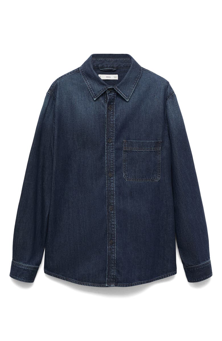 MANGO Denim Overshirt, Alternate, color, Open Blue