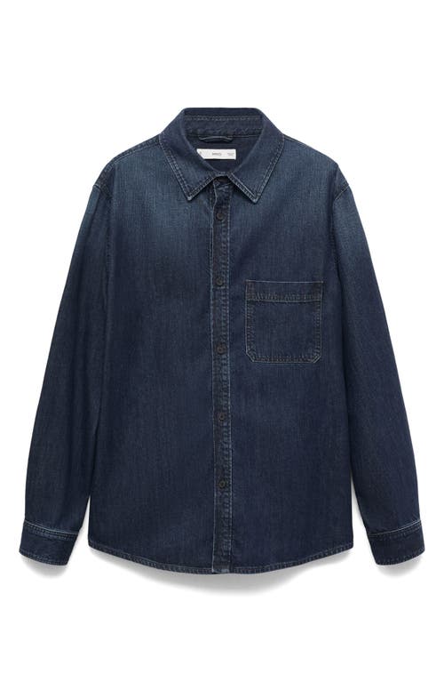 Mango Denim Overshirt In Blue