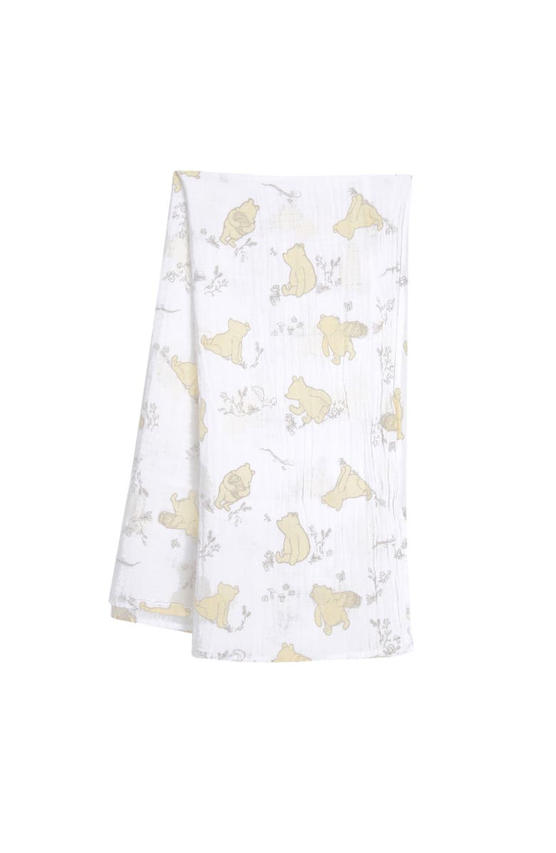 Lambs & Ivy Disney Baby Winnie the Pooh Swaddle Blanket & Plush Toy Gift Set, Alternate, color, White