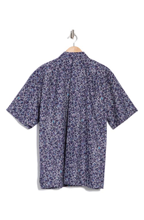 Tori Richard Fish Finder Short Sleeve Cotton Button-up Shirt In Lapis