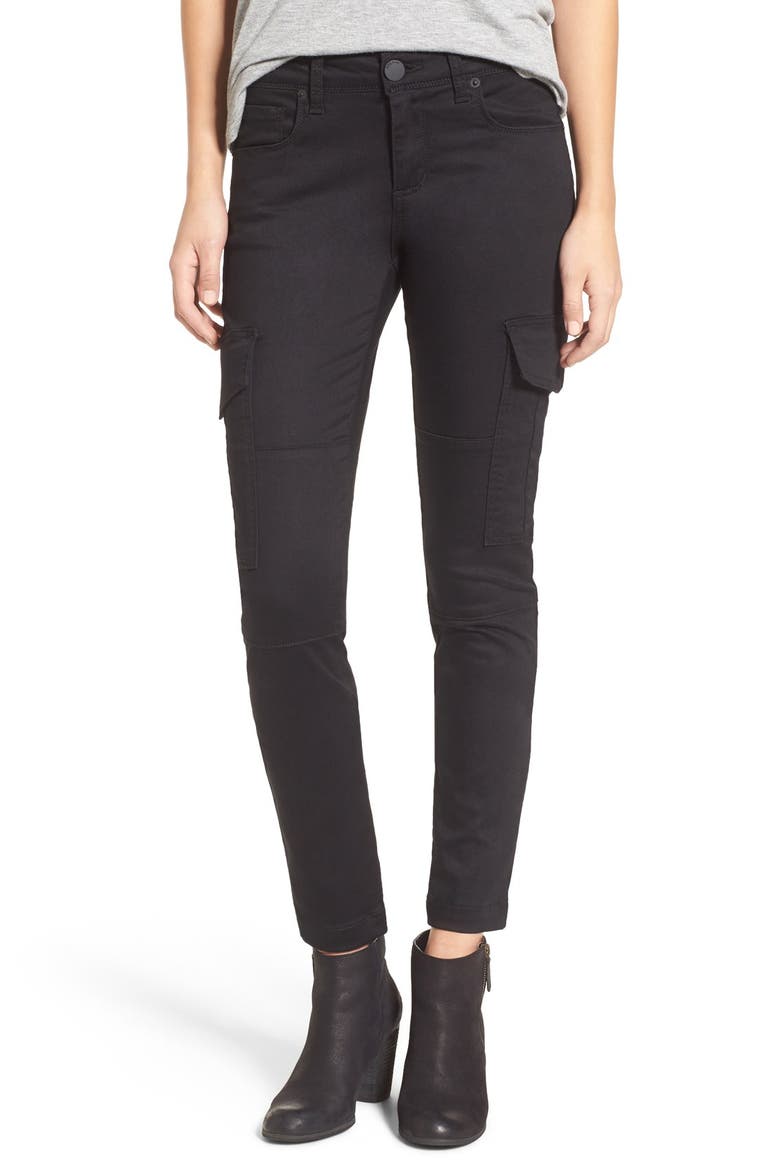 Cargo Pocket Skinny Pants, Main, color, BLACK
