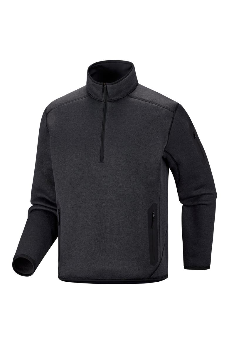 Covert Half Zip Fleece Pullover, Alternate, color, BLACK HEATHER