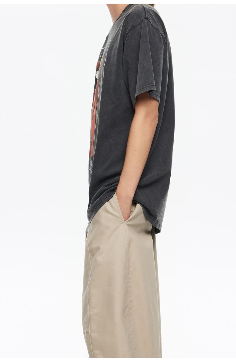 Bimba y Lola Floral Logo Maxi T-Shirt, Alternate, color, Washed Black