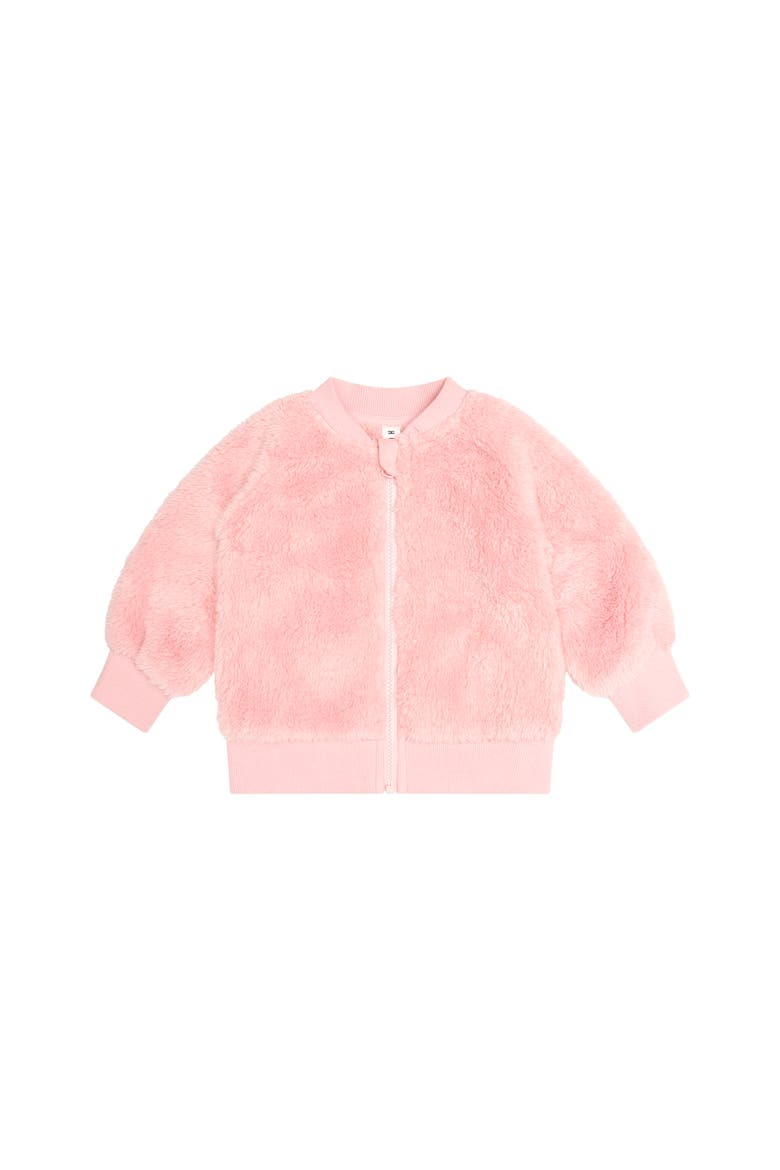 Cherry Bow Furry Jacket, Main, color, Vintage Pink