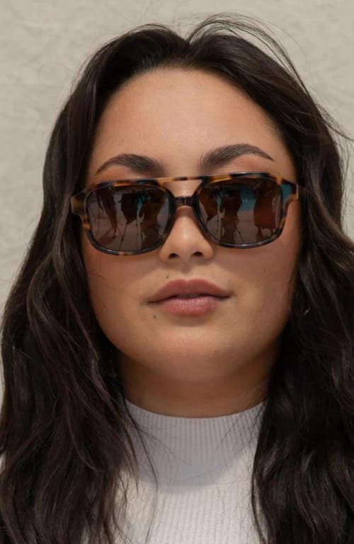 Mohala Eyewear Hanalei 55mm Medium Nose Bridge Wide Width Polarized Top Bar Sunglasses In Brown