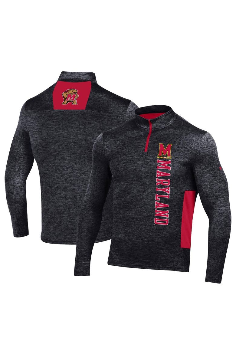 Men's Under Armour Black Maryland Terrapins Gameday Twist Quarter-Zip Top, Main, color, Black