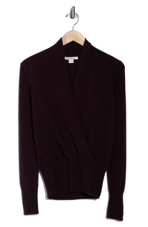 Cashmere Faux Wrap Sweater