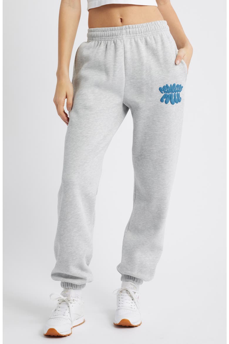 Puffy Logo Sweatpants, Main, color, GREY