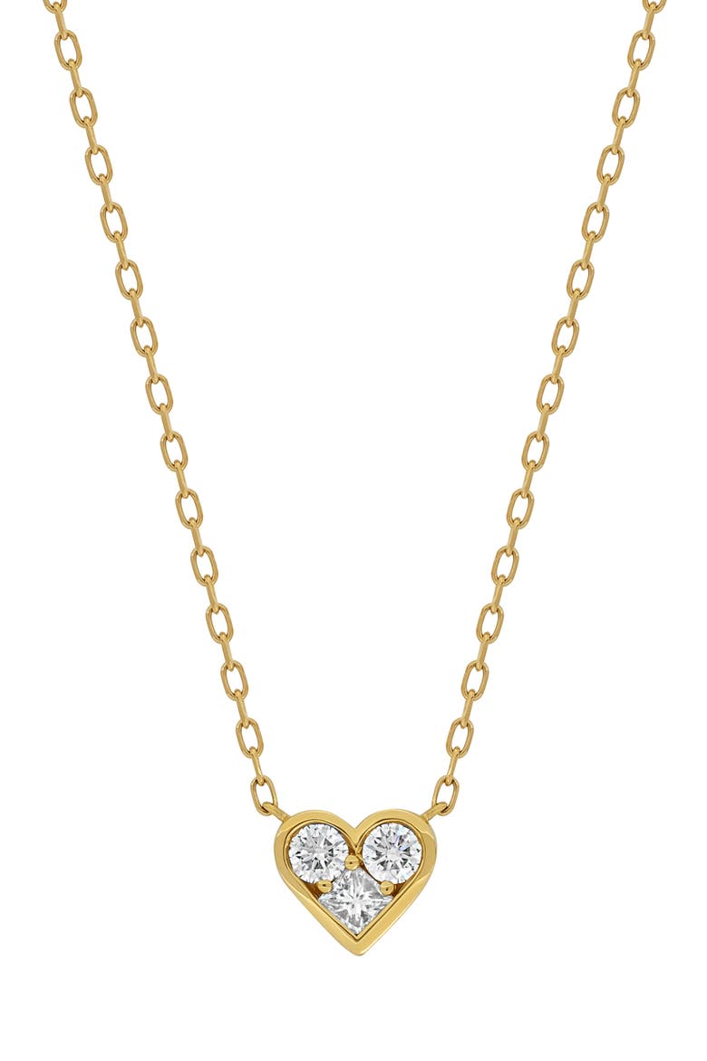 Simple Obsession 18K Yellow Gold Diamond Heart Pendant Necklace - 0.16ct. (Nordstrom Exclusive), Main, color, 18K YELLOW GOLD