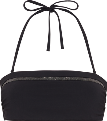 Chauffe-oreilles / Bandeau Femme BRUNELLO CUCINELLI En Cachemire Doublé De Perles | Accessoire Luxe Italie | Noir (BLACK STONE)
