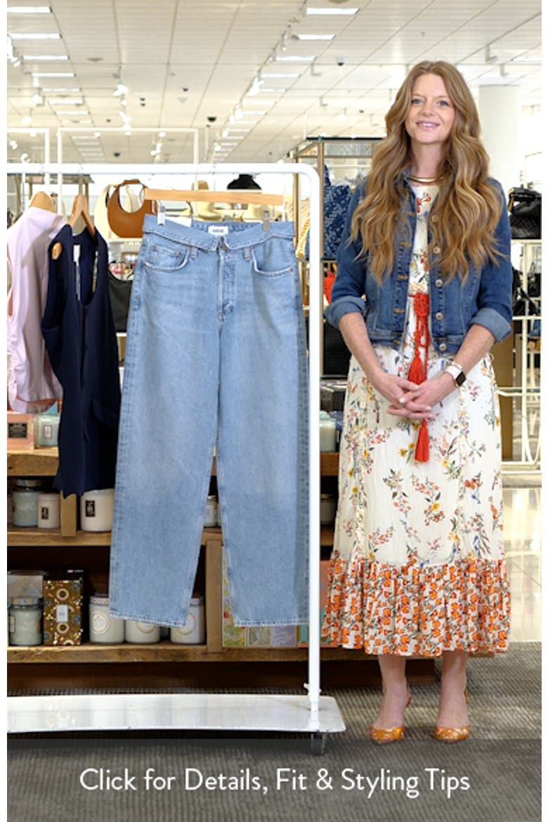 Echo Foldover Waist Tapered Straight Leg Jeans video