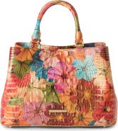 Brahmin Small Denise Embossed Leather Satchel