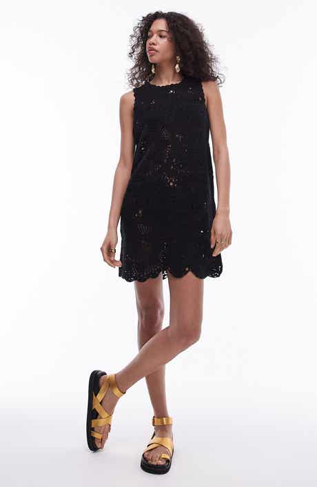 Topshop Sleeveless Crochet Minidress