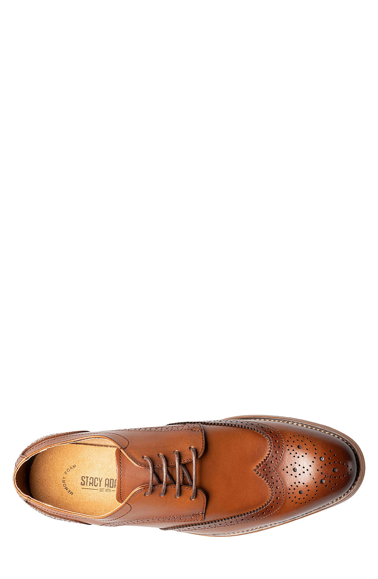 Stacy Adams David Wingtip Derby, Alternate, color, Cognac