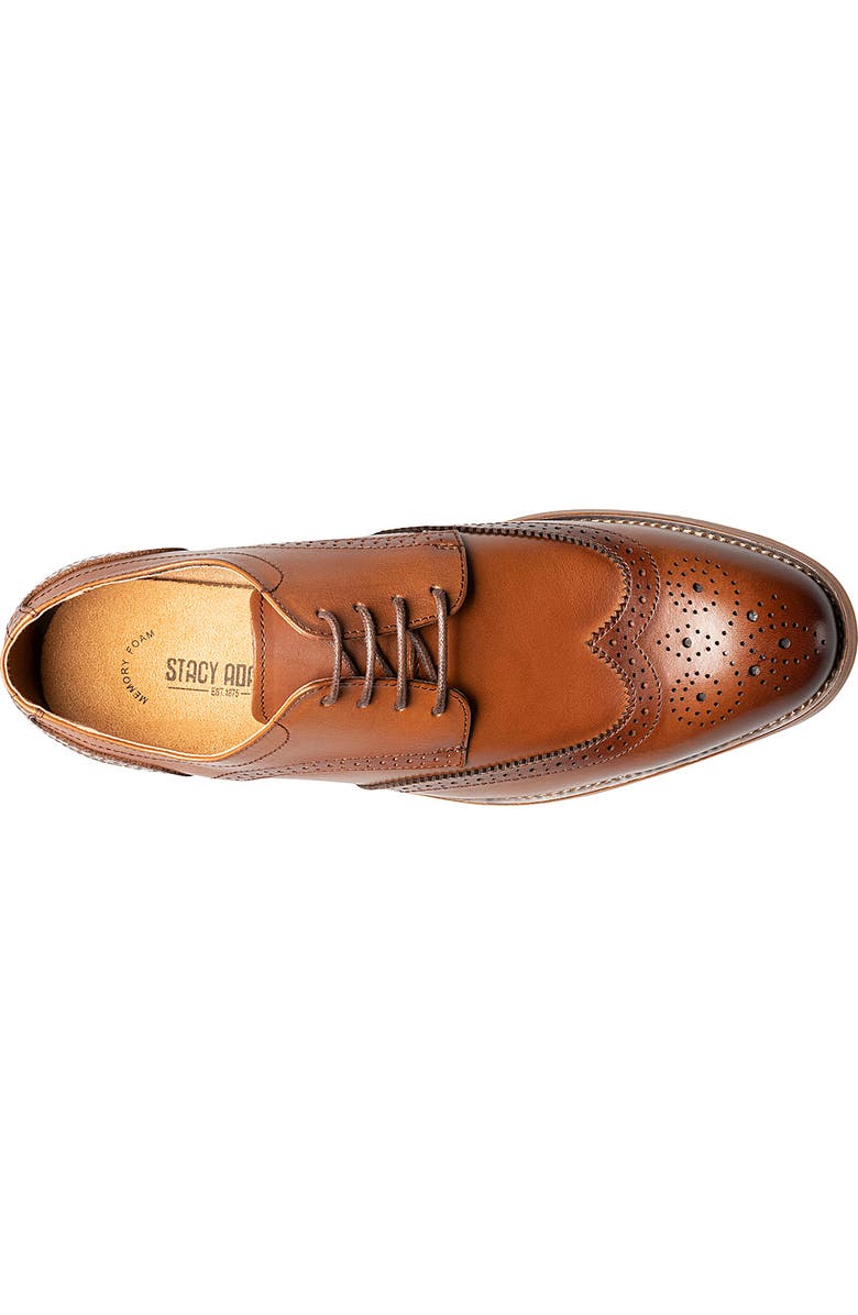 Stacy Adams David Wingtip Derby, Alternate, color, Cognac