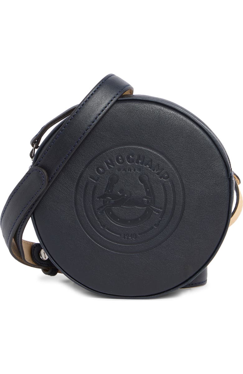Longchamp Embossed Circular Belt Bag, Main, color, Midnight Blue