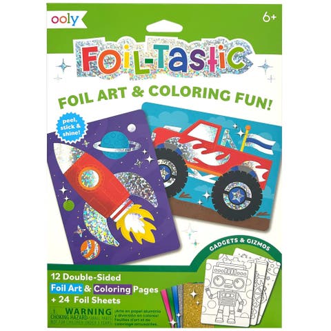 Foil tastic Foil Art & Coloring Set, Gadgets & Gizmos, 12 Pages, Kids 6+