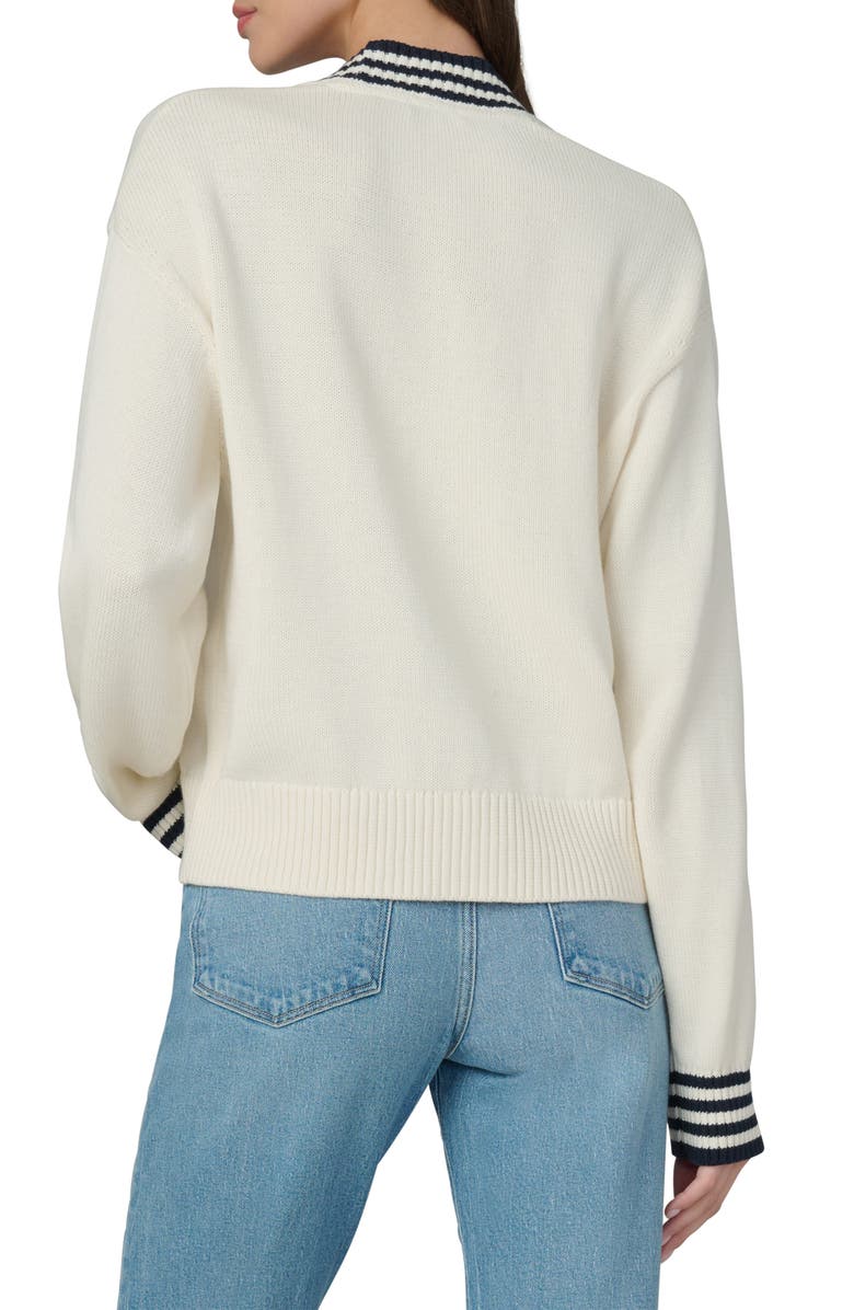 Joe's Jeans The Leah Stripe Cardigan, Alternate, color, Ecru W/ Navy Tippi