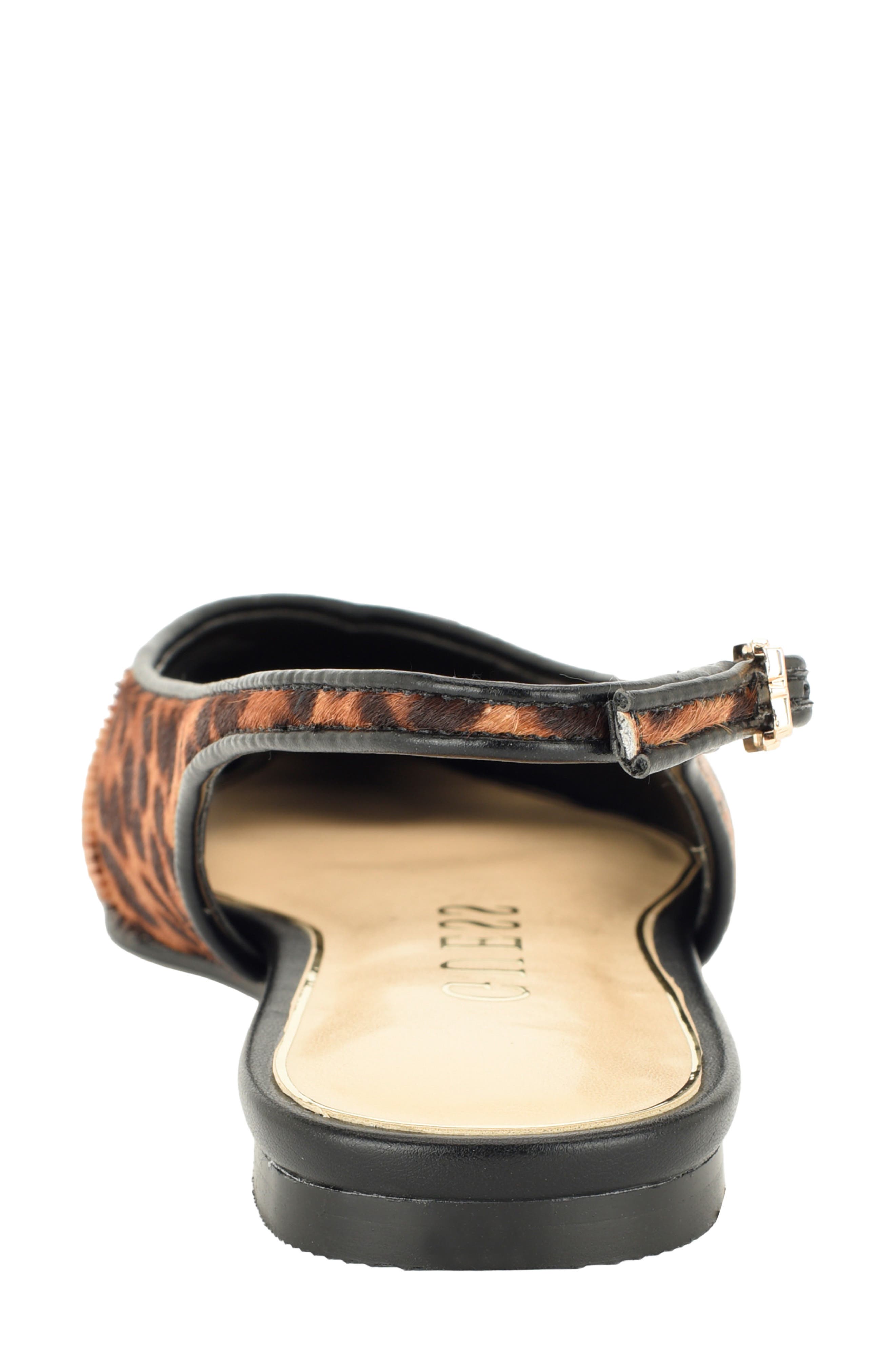 Dorazio Genuine Calf Hair Slingback Pointed Toe Flat, Alternate, color, BROWN