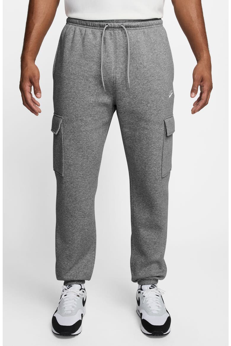 Club Fleece Cargo Sweatpants, Main, color, 063 D GR H/WHITE